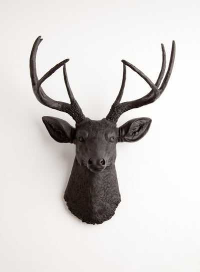 Black Deer Head Wall Decor, The Ignatius. faux buck head wall mount 