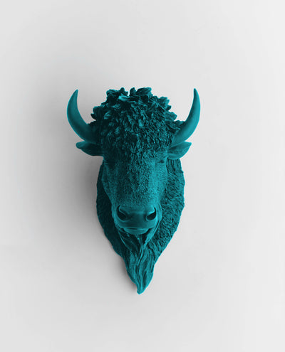 The Mellby in Petrol | Bison Head | Faux Taxidermy | Petrol Resin