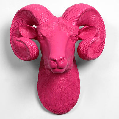 The Darby in Pink - XL Ram Head | Bighorn Sheep Modern Farmhouse Decor
