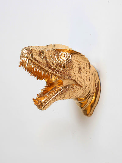 The MINI Wilbur in Gold | Modern T-Rex Decor, Dinosaur Art