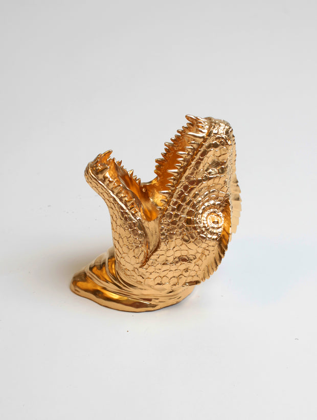 The MINI Wilbur in Gold | Modern T-Rex Decor, Dinosaur Art