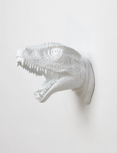 The MINI Wilbur in White | Modern T-Rex Decor, Dinosaur Art