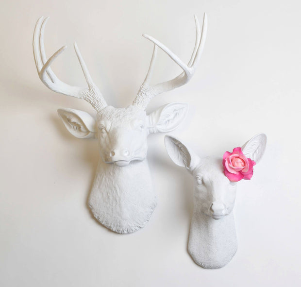 Buck & Doe Set Wall Mount. The Templeton & Ophelia (His and Hers). Note: Rose Not Included.
