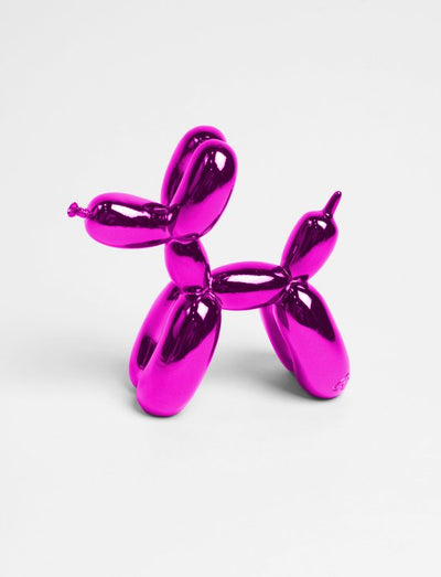 Fuchsia tabletop resin balloon dog figurine, XL