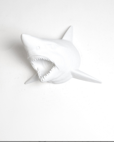 OVERSTOCK SALE - White Faux Taxidermy Shark Collection - Choose Color From Drop Down - Ready To Ship