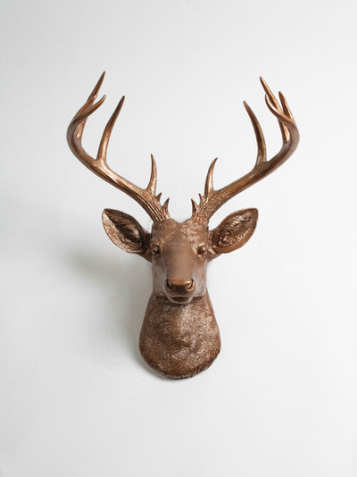 Fake Bronze Xl Deer head Sculpture Wall Decor