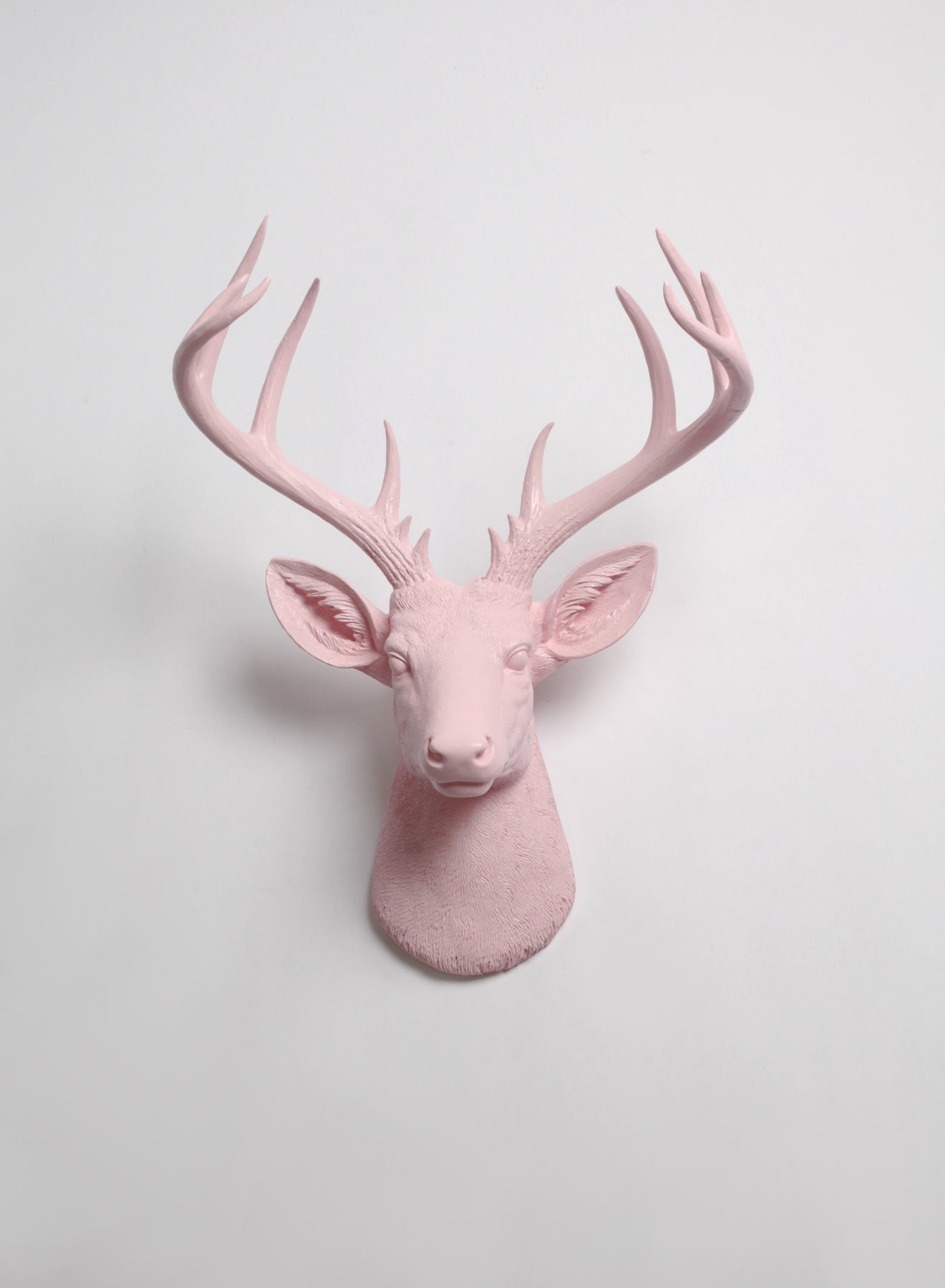 XL Cameo Pink Faux Deer Head Wall Mount, XL Juno Taxidermy Decor