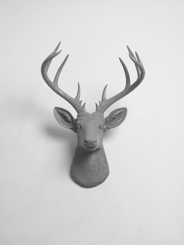 Extra Large Fake Deer Head in Gray