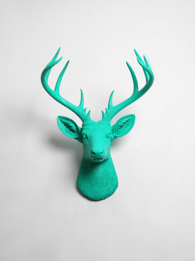XL Turquoise Deer Head Wall Mount, The Penelope