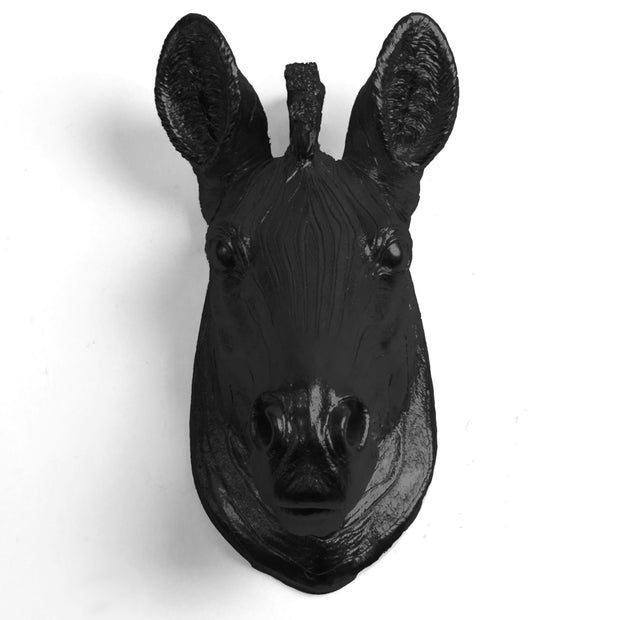 The Myra in Black - Mini Zebra Head | Modern African Safari Decor