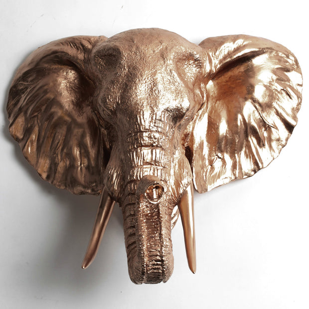The Tolsby in Bronze | Elephant Head Wall Mount Faux Taxidermy | Boho Decor