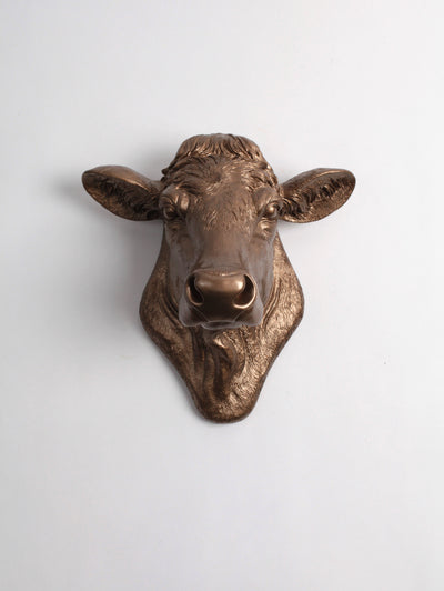 Back in Stock! The Bessie in Bronze, Cow Head Wall Decor