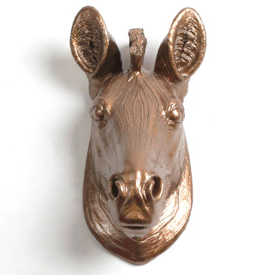 The Myra in Bronze - Mini Zebra Head | Modern African Safari Decor