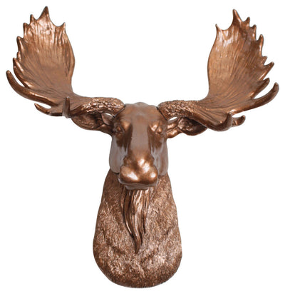 bronze resin mini moose head faux taxidermy art by WhiteFauxTaxidermy
