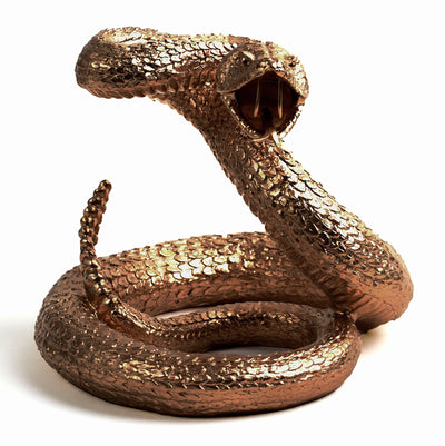 The Snake in Bronze | Contemporary Western Rattlesnake Sculpture, Modern Farmhouse Home Decor
