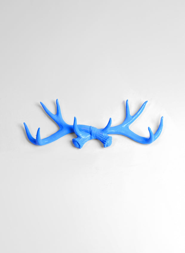 Cobalt Antler Wall Rack | Deer Antler Hook | Cobalt Resin Antlers