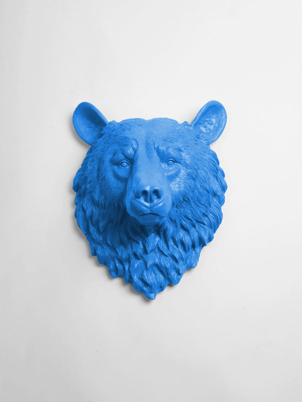 The Raleigh in Cobalt | Bear Head | Faux Taxidermy | Cobalt Blue Resin