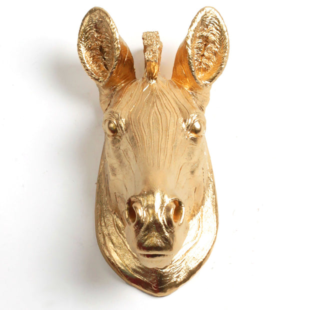 The Pierce - Gold Mini Zebra Head | Modern African Safari Decor