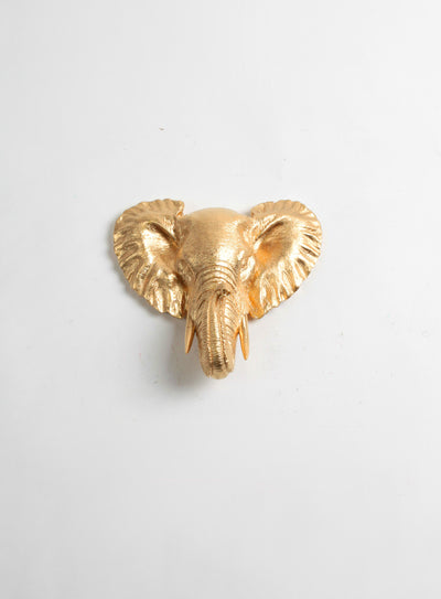 Gold Elephant Head Wall mount