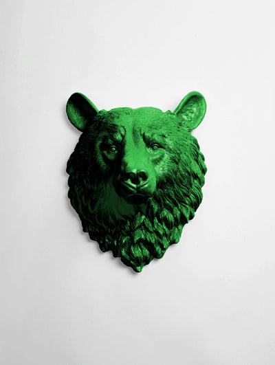 The Raleigh in Kelly Green | Bear Head | Faux Taxidermy | Kelly Resin