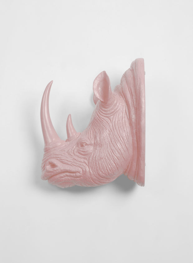 Rhino Head Wall Art | The Goliath, XL Cameo Resin Rhinoceros Head by White Faux Taxidermy | Faux taxidermy Rhino Head Wall Decor