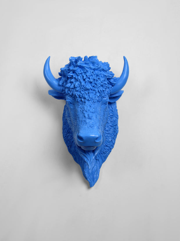 The Mellby in Cobalt | Bison Head | Faux Taxidermy | Cobalt Resin