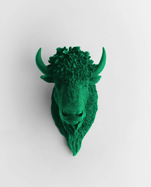 The Mellby in Kelly Green | Bison Head | Faux Taxidermy | Kelly Resin