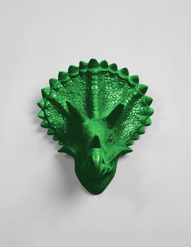 Kelly Green Triceratops Wall Decoration