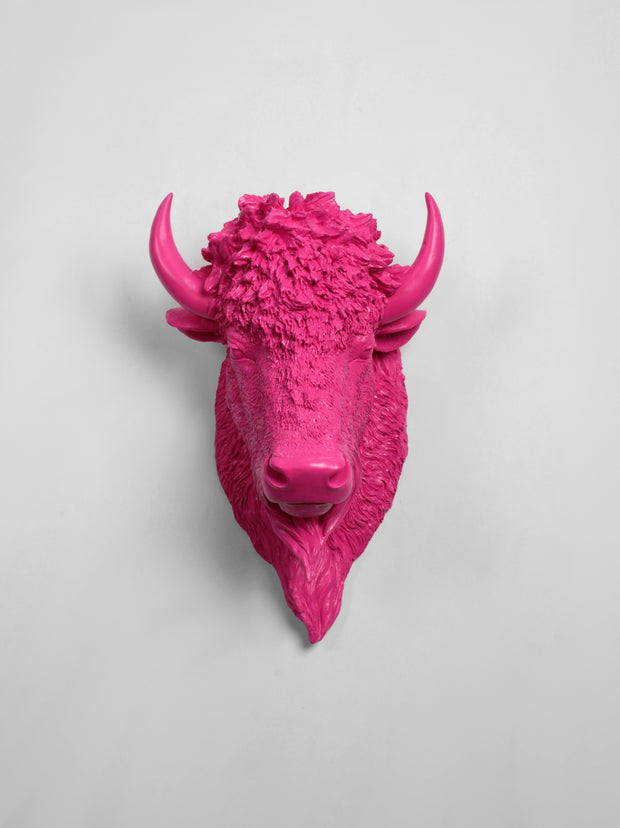 The Mellby in Pink | Bison Head | Faux Taxidermy | Pink Resin