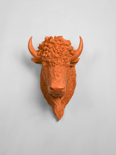 The Mellby in Tangerine | Bison Head | Faux Taxidermy | Tangerine Resin