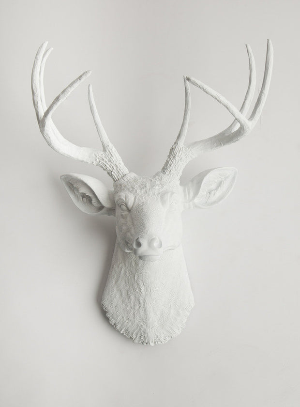 white Deer Head Decor, The Templeton by White Faux Taxidermy
