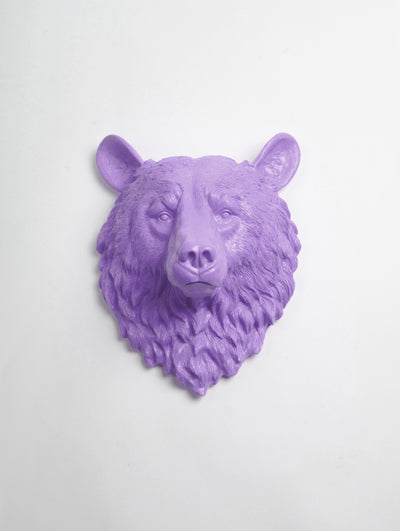 The Raleigh in Lavender | Bear Head | Faux Taxidermy | Lavender Resin