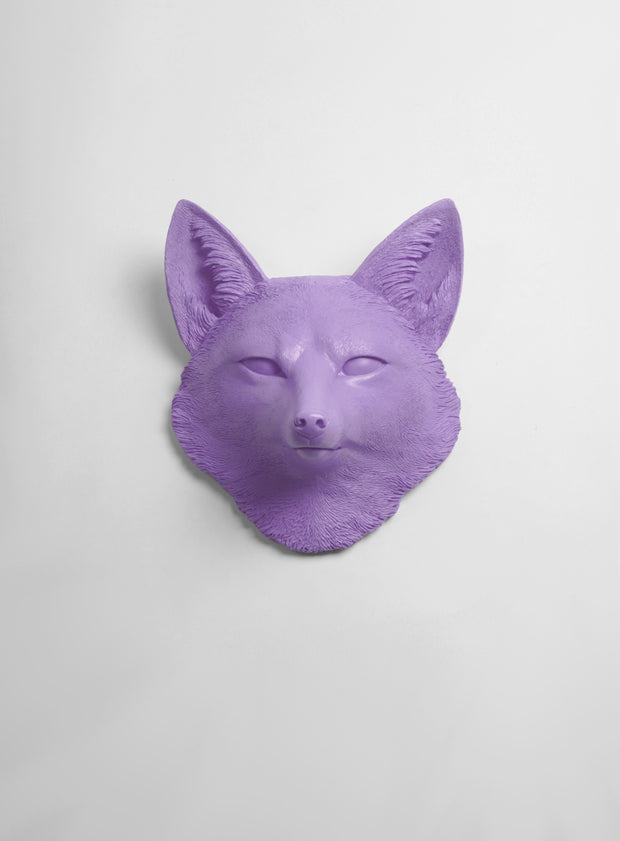 The Sylvester in Lavender, Faux Taxidermy Fox Decor Head