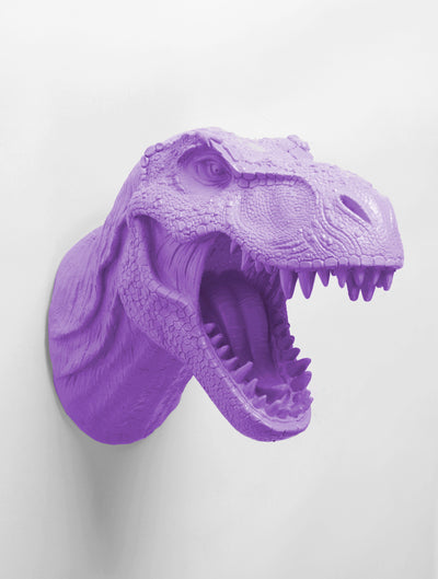 Dinosaur Head  Wall Mount in Violet. Trex Head Fake Taxidermy