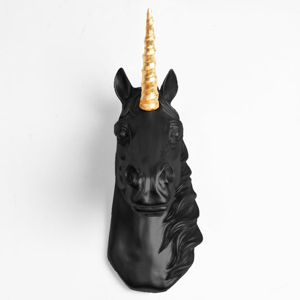Black Unicorn w/ Gold Staff - Front View
