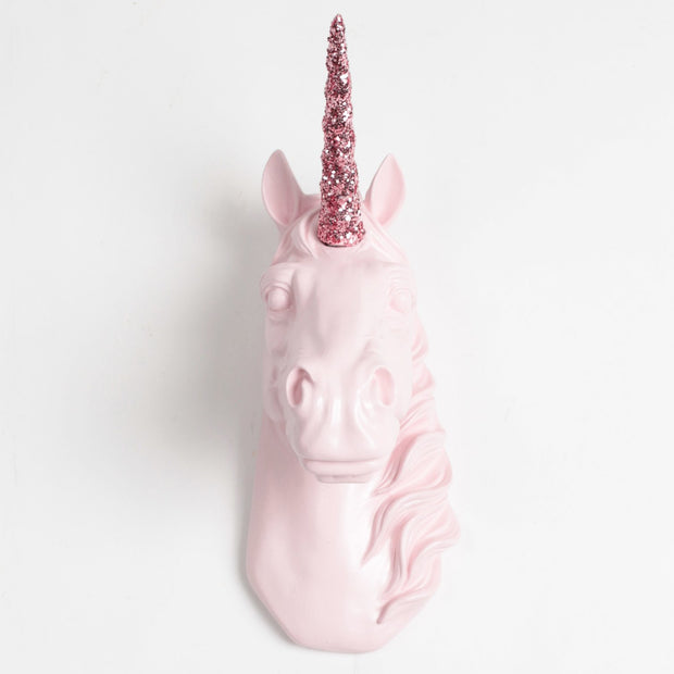 Cameo Unicorn w/ Rose Glitter Staff - Front View