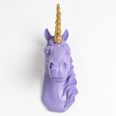 Lavender Unicorn w/ Gold Glitter Staff - Front View