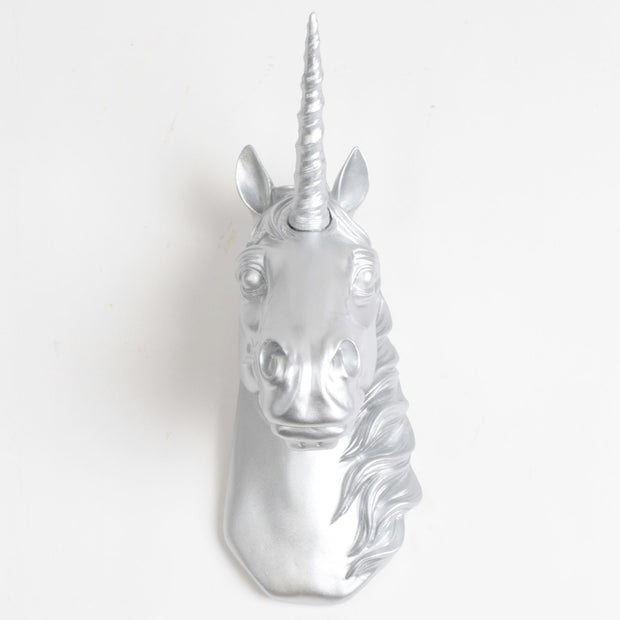 Silver Unicorn w/ Silver Staff - Front View