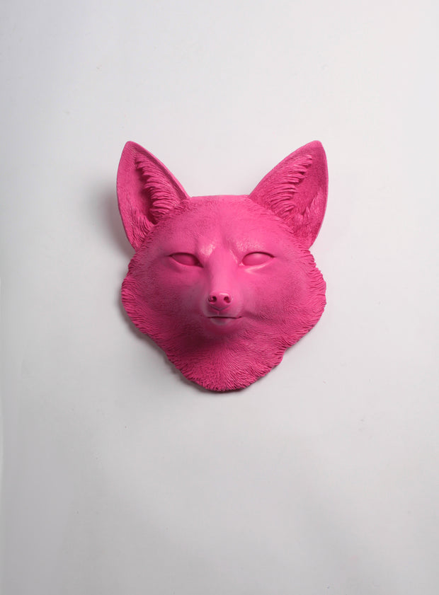 The Sylvester in Pink, Faux Taxidermy Fox Decor Head