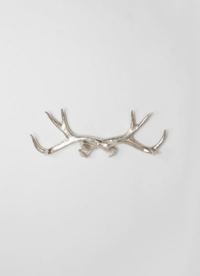 Faux Deer Antler Decor Hook in Silver. Chic Modern Rustic Country & Farmhouse Decor