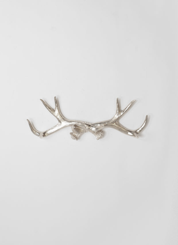 Faux Deer Antler Decor Hook in Silver. Chic Modern Rustic Country & Farmhouse Decor