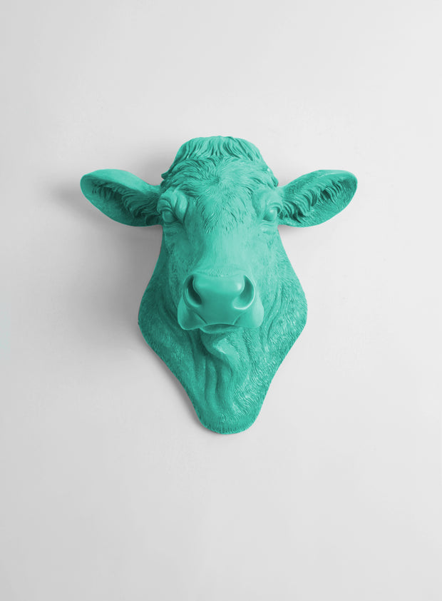 Back in Stock! The Bessie in Turquoise, Cow Head Wall Decor