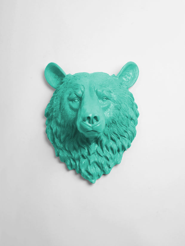 The Raleigh in Turquoise | Bear Head | Faux Taxidermy | Turquoise Resin